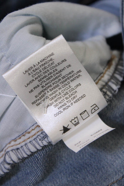 Renuar Womens Jeweled High Rise Light Wash Skinny Leg Jeans Blue Cotton Size 6