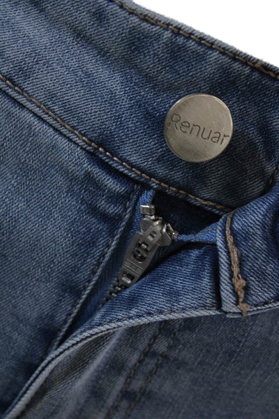 Renuar Womens Jeweled High Rise Light Wash Skinny Leg Jeans Blue Cotton Size 10