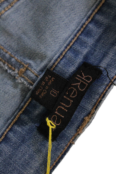 Renuar Womens Jeweled High Rise Light Wash Skinny Leg Jeans Blue Cotton Size 10