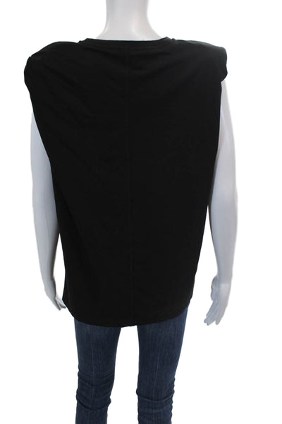 PE Nation Womens Cotton Padded Shoulder Sleeveless Tank Top Black Size S