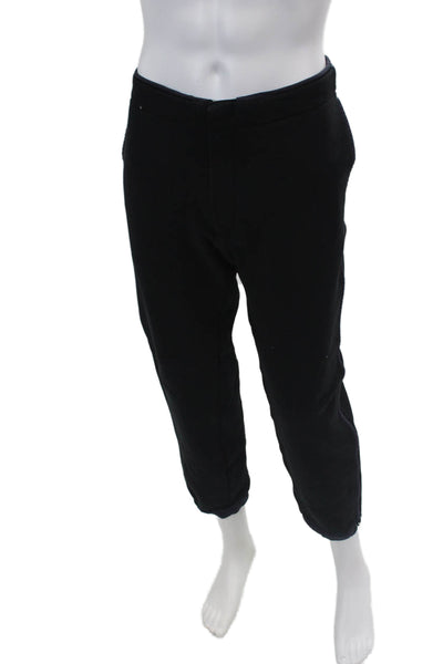Theory Mens Drawstring Waist Rev Sweatpants Black Navy Blue Cotton Size Large