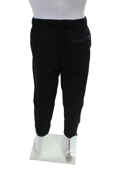 Theory Mens Drawstring Waist Rev Sweatpants Black Navy Blue Cotton Size Large