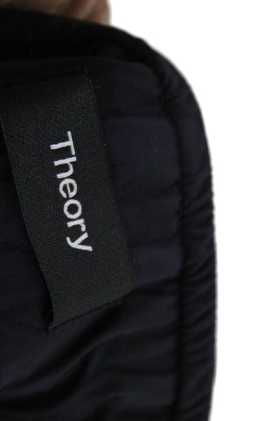 Theory Mens Drawstring Waist Rev Sweatpants Black Navy Blue Cotton Size Large