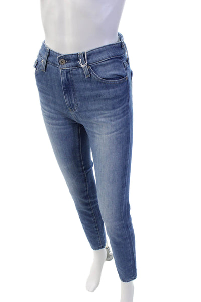 AG Adriano Goldschmied Womens Medium Mari Mid Rise Slim Straight Jeans Blue 24