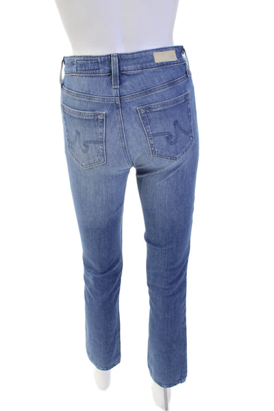 AG Adriano Goldschmied Womens Medium Mari Mid Rise Slim Straight Jeans Blue 24