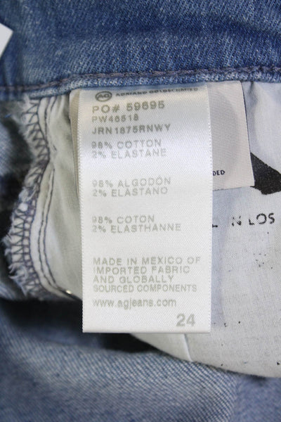 AG Adriano Goldschmied Womens Medium Mari Mid Rise Slim Straight Jeans Blue 24