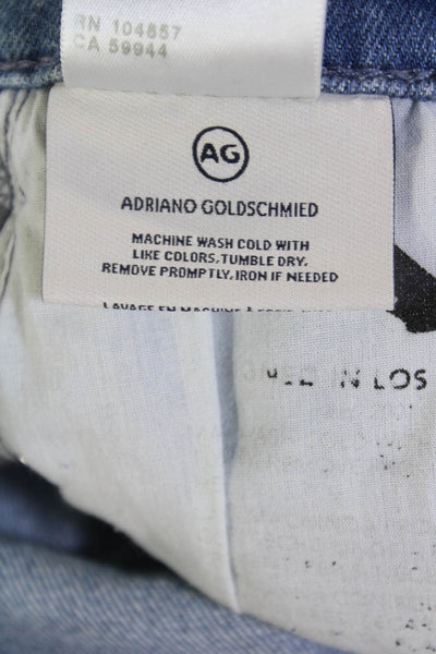 AG Adriano Goldschmied Womens Medium Mari Mid Rise Slim Straight Jeans Blue 24