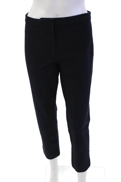 Theory Womens Cotton Blend Denim Dark Wash Mid-Rise Tapered Jeans Navy Size 8