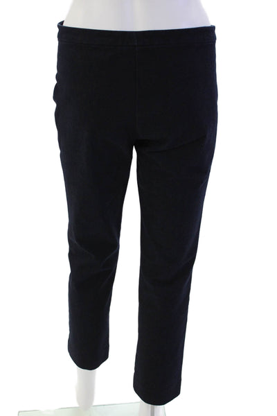 Theory Womens Cotton Blend Denim Dark Wash Mid-Rise Tapered Jeans Navy Size 8