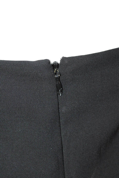 Theory Womens Wool Unlined Zip Up Knee Length Pencil Skirt Black Size 8