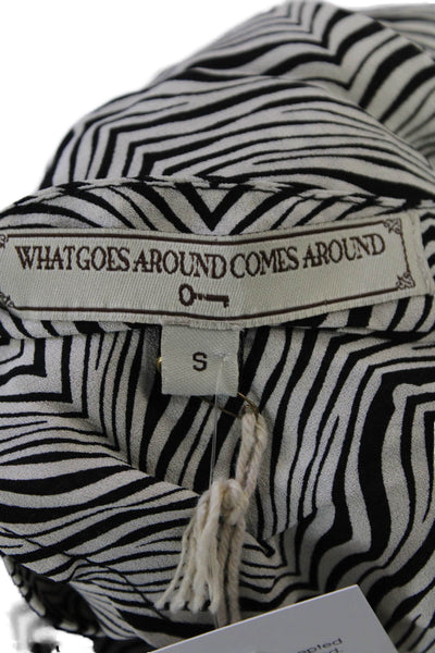 What Goes Around Comes Around Womens Long Sleeve Animal Print Blouse White Size