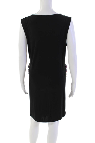 Rachel Rachel Roy Womens Draped Detail Body Con Ruched Dress Black Size Large