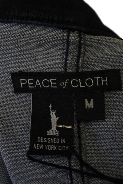 Peace of Cloth Womens Denim Stitch Band Collar Indigo Jacket Blue Size M