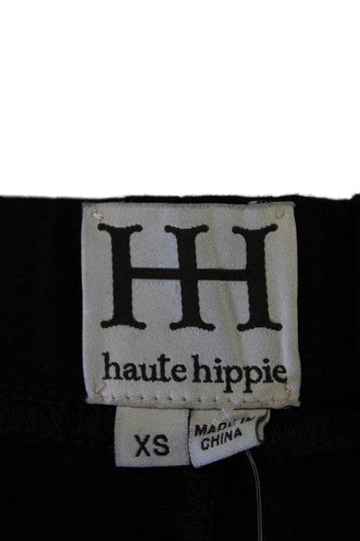 Haute Hippie Womens Leather Leg Design Skinny Leggings Black Size XS