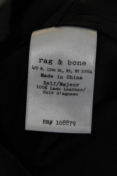 Rag & Bone Womens Textured Zip Lined Skinny Leg Sleek Pants Black Size 2