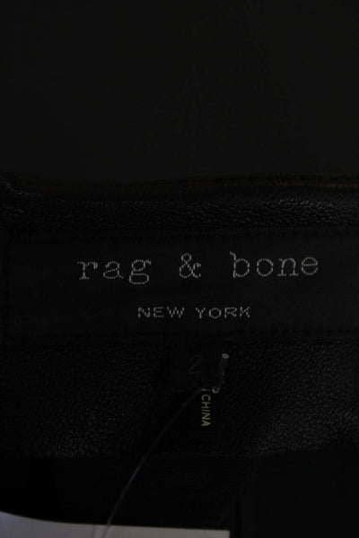 Rag & Bone Womens Textured Zip Lined Skinny Leg Sleek Pants Black Size 2