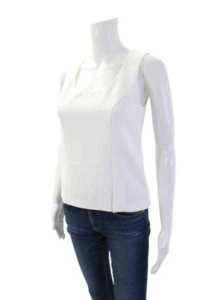 Drew Womens Side Zip Sleeveless Scoop Neck Amira Top White Size Extra Small