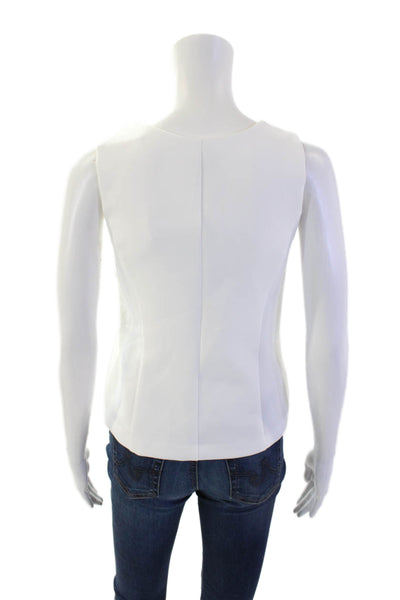 Drew Womens Side Zip Sleeveless Scoop Neck Amira Top White Size Extra Small