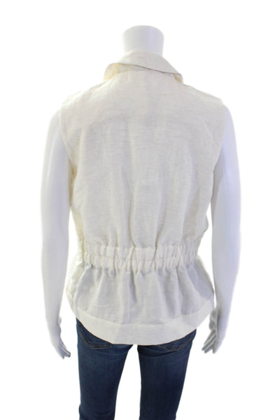 Heartloom Womens Three Button Notched Lapel Otto Vest Top White Size Small