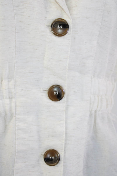 Heartloom Womens Three Button Notched Lapel Otto Vest Top White Size Small