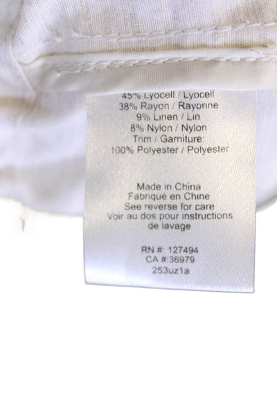 Heartloom Womens Three Button Notched Lapel Otto Vest Top White Size Small