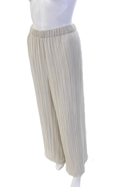 Drew Womens Elastic Waistband High Rise Maryam Wide Leg Pants Gray Size Large