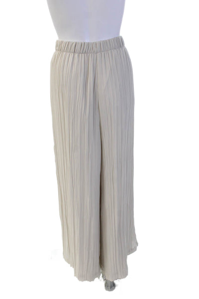 Drew Womens Elastic Waistband High Rise Maryam Wide Leg Pants Gray Size Large