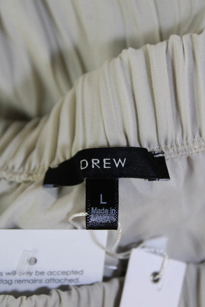 Drew Womens Elastic Waistband High Rise Maryam Wide Leg Pants Gray Size Large