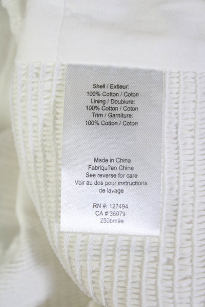 Heartloom Womens Hook Front Short Sleeve Smocked Back Arisa Top White Size Small