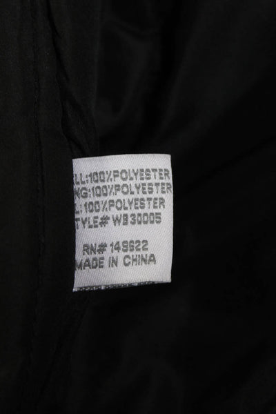 Walter Baker Womens Front Zip Long Sleeve Crew Neck Light Jacket Black Size XS