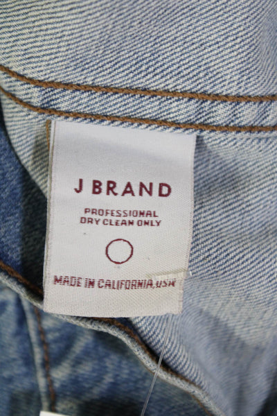 J Brand Womens Button Front Long Sleeve Collared Jean Jacket Blue Black Small