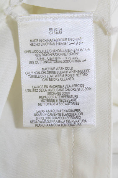 BCBGMAXAZRIA Womens Longline Button Down Tie Waist Blouse Top White Size S