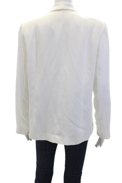 Drew Womens Long Sleeve Open Front Pleated Lined Blazer White Size S