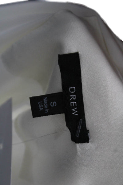 Drew Womens Long Sleeve Open Front Pleated Lined Blazer White Size S