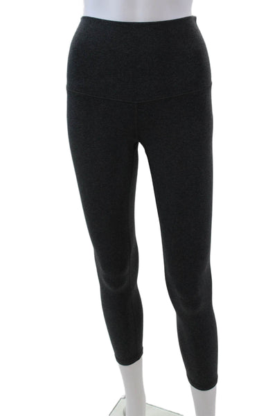 Lululemon Womens Cropped Solid High Rise Athletic Leggings Gray Size 4