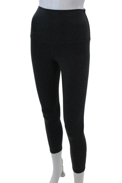 Lululemon Womens Cropped Solid High Rise Athletic Leggings Gray Size 4
