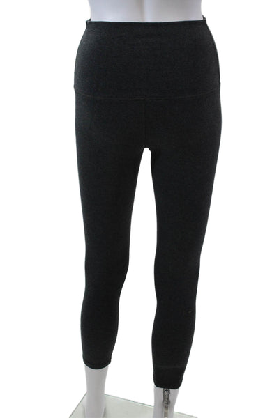 Lululemon Womens Cropped Solid High Rise Athletic Leggings Gray Size 4