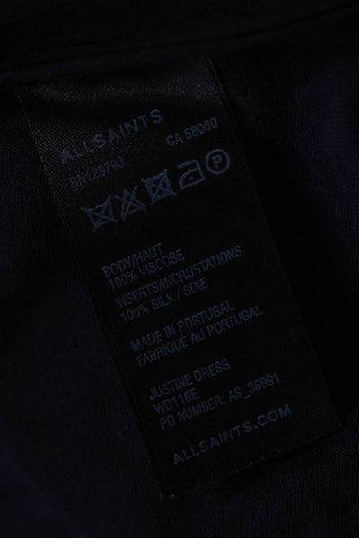 AllSaints Co Ltd Spitalfields Womens Sleeveless Mini Dress Blue Size 8