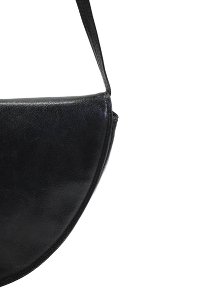 Designer Womens Leather Silver Tone Crossbody Shoulder Handbag Midnight Blue