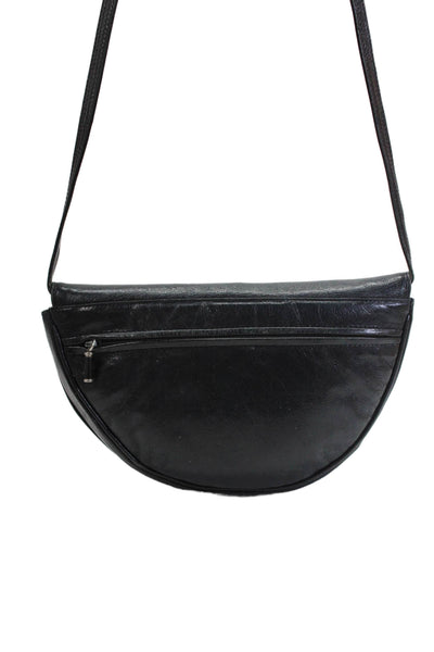 Designer Womens Leather Silver Tone Crossbody Shoulder Handbag Midnight Blue