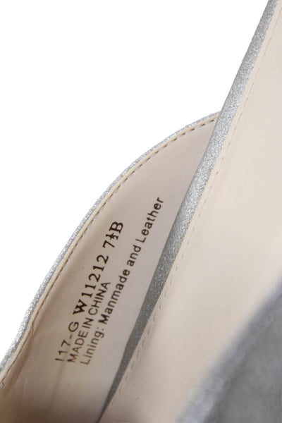 Cole Haan Womens Slip On Metallic Leather Loafers Silver Tone Size 7.5B