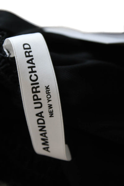 Amanda Uprichard Womens Sleeveless Halter Neck Elastic Hem Blouse Black Size S