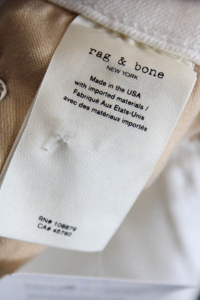 Rag & Bone Womens Cotton Blend Straight Leg Skinny Jeans White Size 25