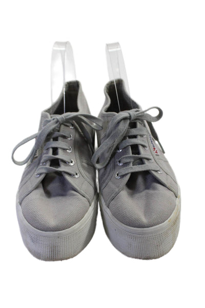 Superga Unisex Adults Lace-Up Casual Platform Sneakers Gray Size 7.5