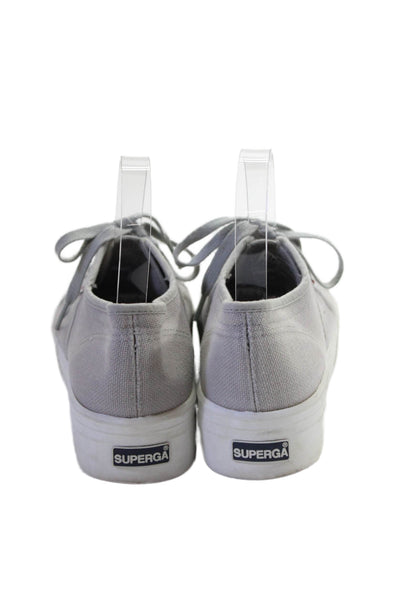 Superga Unisex Adults Lace-Up Casual Platform Sneakers Gray Size 7.5