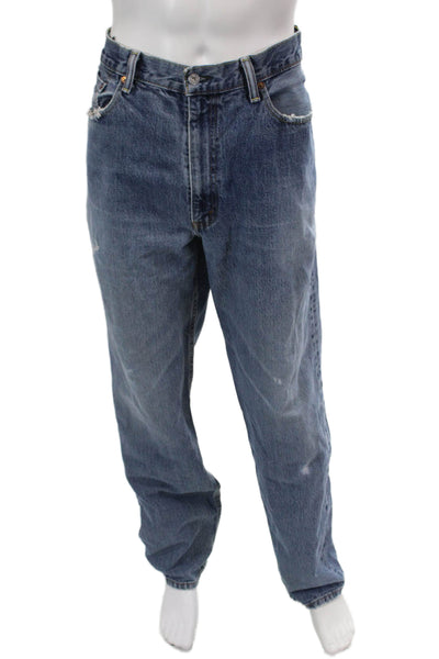 Levi Strauss & Co Mens Distressed Straight Leg Jeans Blue Size 40x36