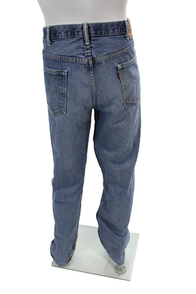 Levi Strauss & Co Mens Distressed Straight Leg Jeans Blue Size 40x36