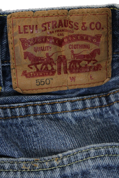 Levi Strauss & Co Mens Distressed Straight Leg Jeans Blue Size 40x36