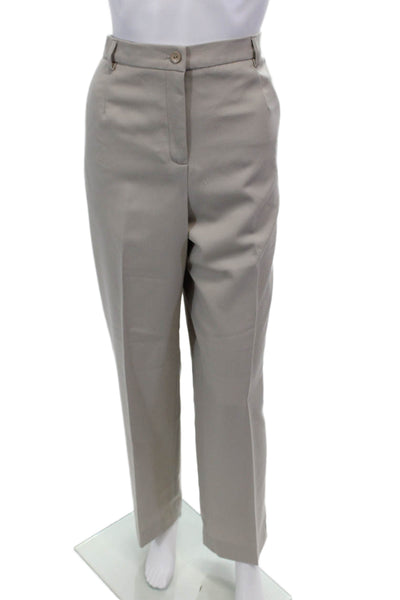 Pendleton Womens Tailored Zip Fly Straight Leg Trouser Pants Beige Size 14