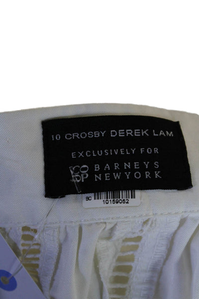 Derek Lam 10 Crosby Womens Back Zip Ladder Lace A Line Skirt White Cotton Size 2